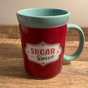 Sugar and Spice Red and Mint Green Mug.